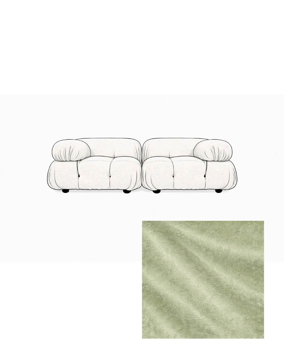 Mario Bellini Two-Seater Velvet Sofa - Image 14