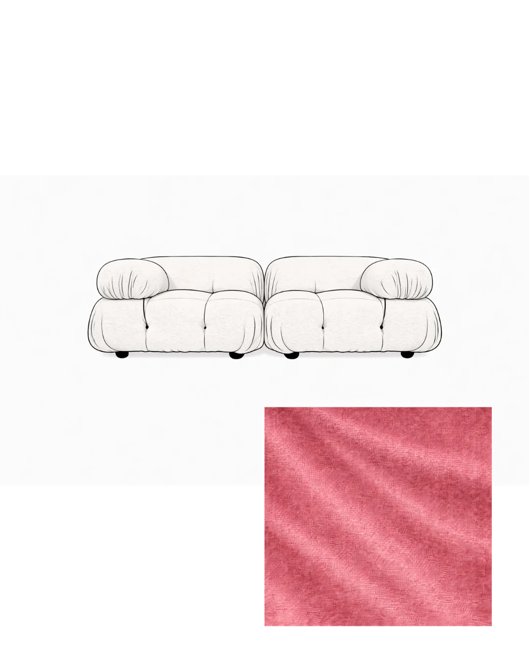 Mario Bellini Two-Seater Velvet Sofa - Image 18