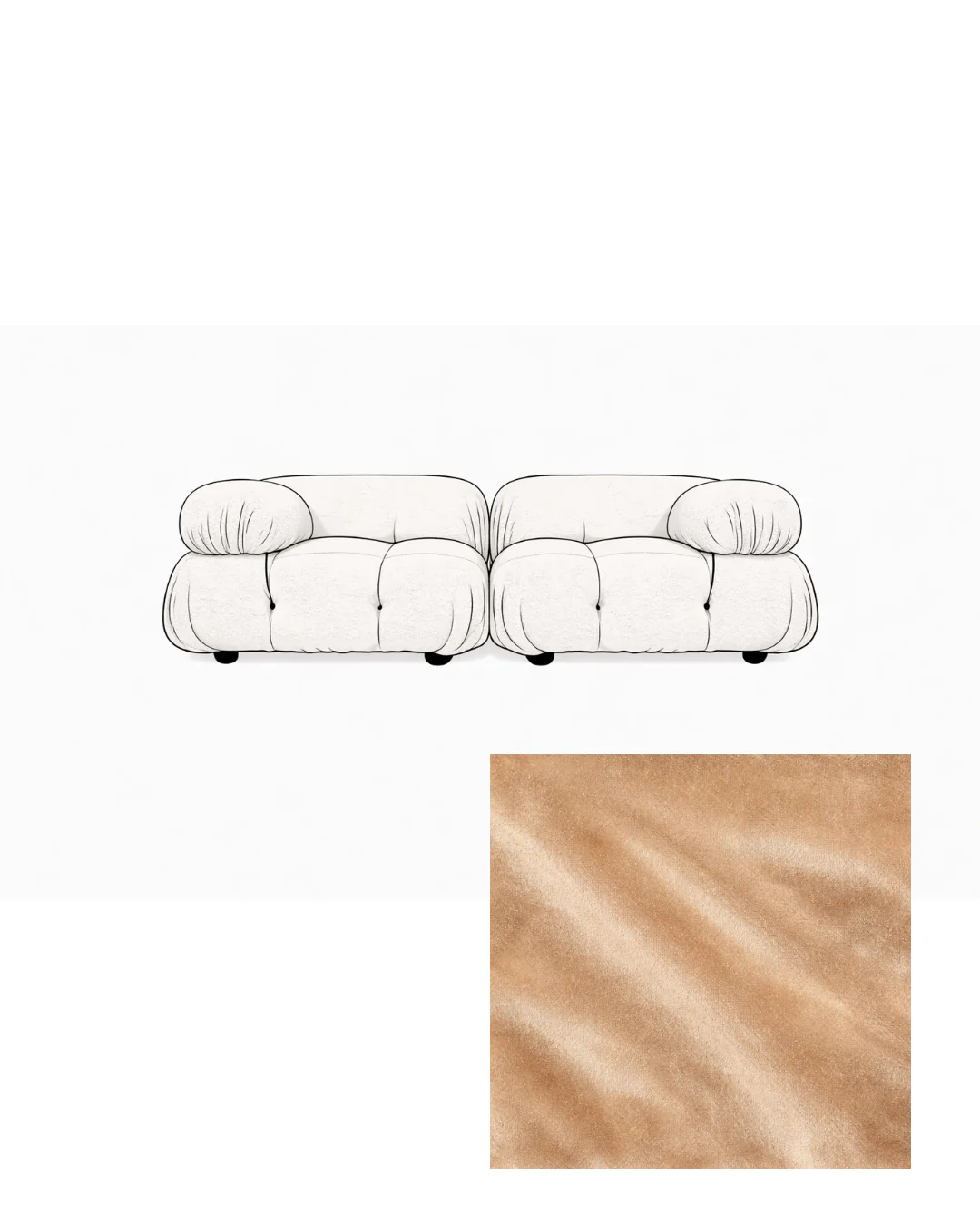 Mario Bellini Two-Seater Velvet Sofa - Image 4