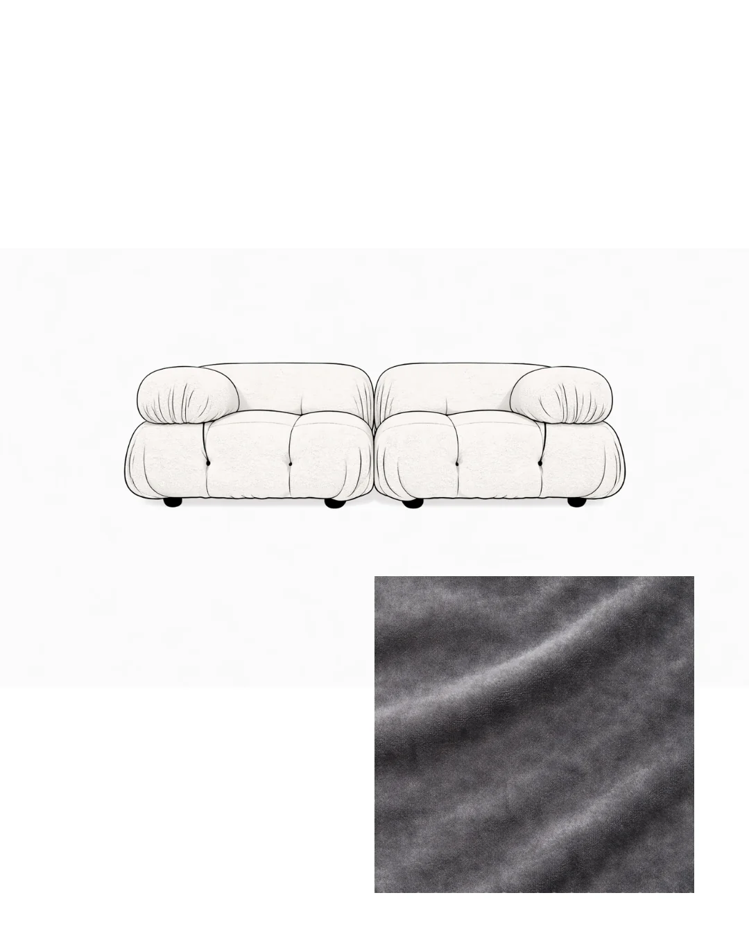 Mario Bellini Two-Seater Velvet Sofa - Image 6