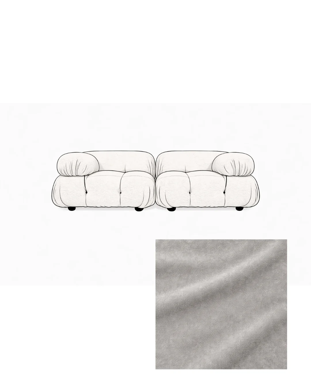 Mario Bellini Two-Seater Velvet Sofa - Image 8