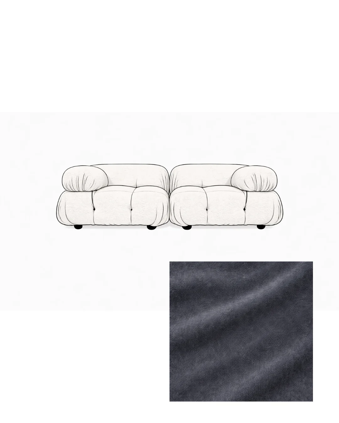 Mario Bellini Two-Seater Velvet Sofa - Image 9