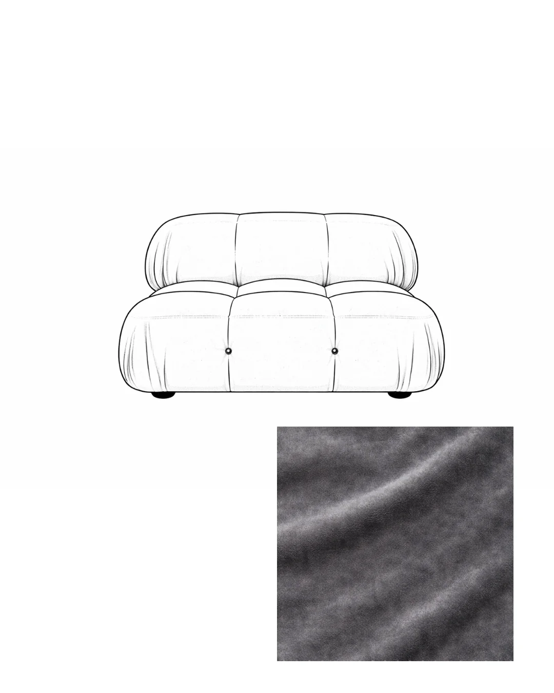 Mario Bellini Velvet Lounge Chair - Image 5