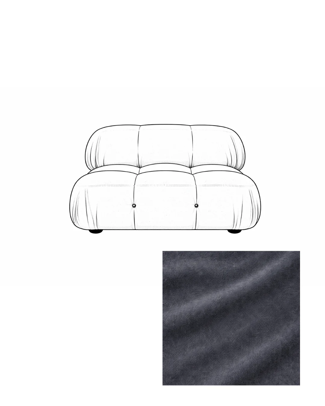 Mario Bellini Velvet Lounge Chair - Image 8