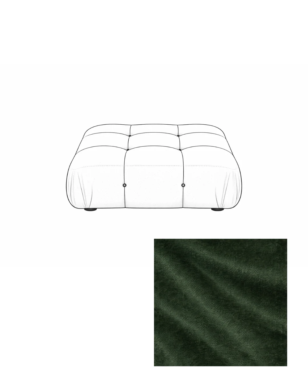 Mario Bellini Velvet Ottoman - Image 11