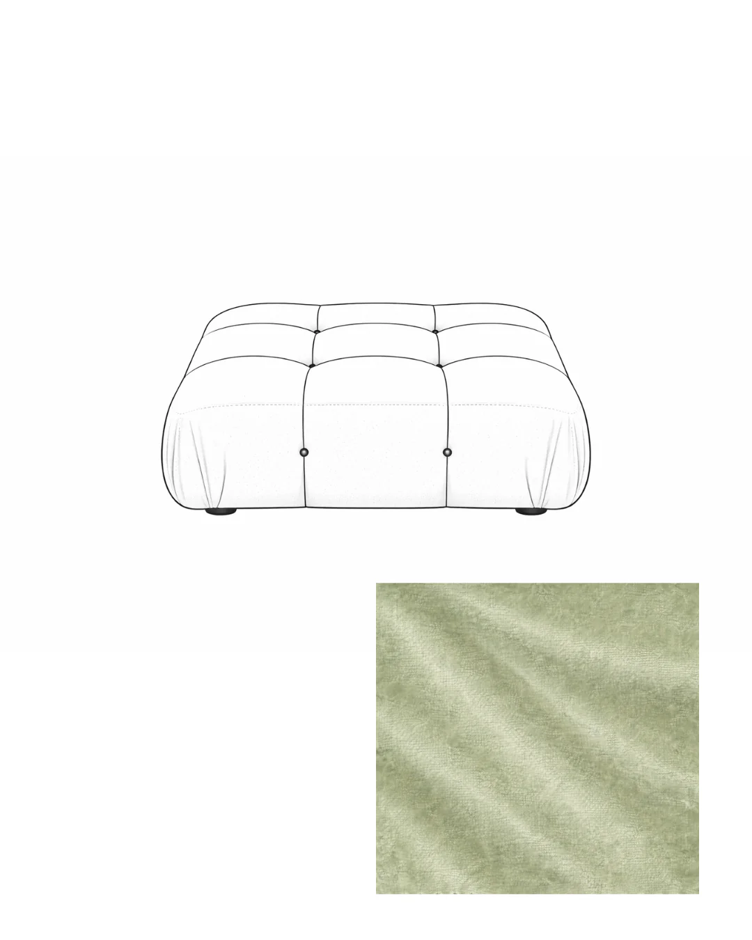 Mario Bellini Velvet Ottoman - Image 12