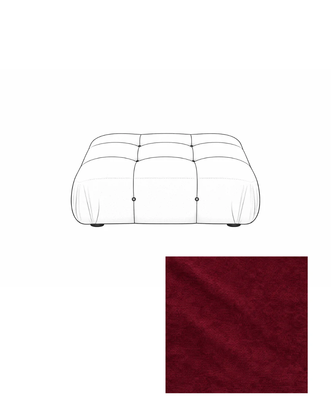 Mario Bellini Velvet Ottoman - Image 17