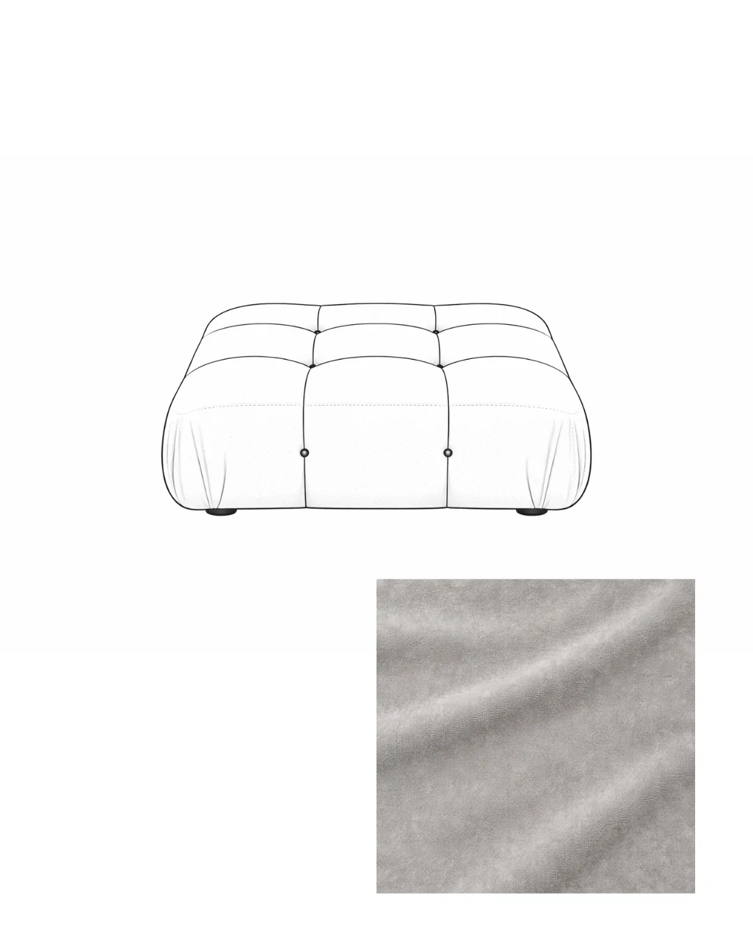 Mario Bellini Velvet Ottoman - Image 6
