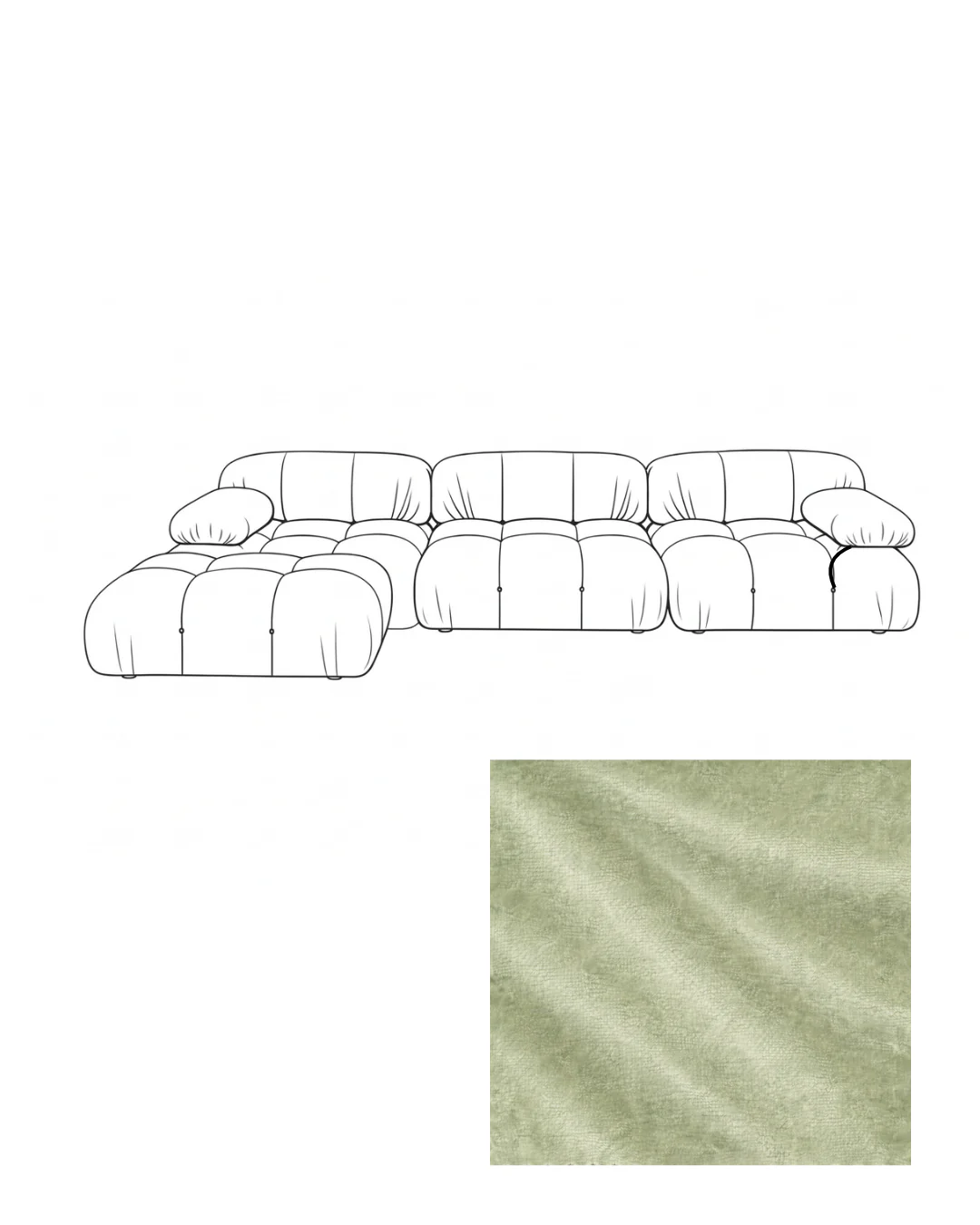 Mario Bellini Velvet Sofa with Ottoman - Image 14