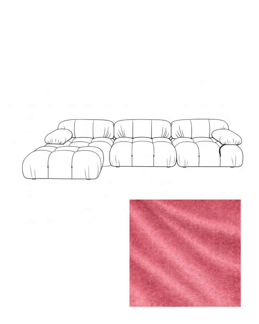 Mario Bellini Velvet Sofa with Ottoman - Image 18