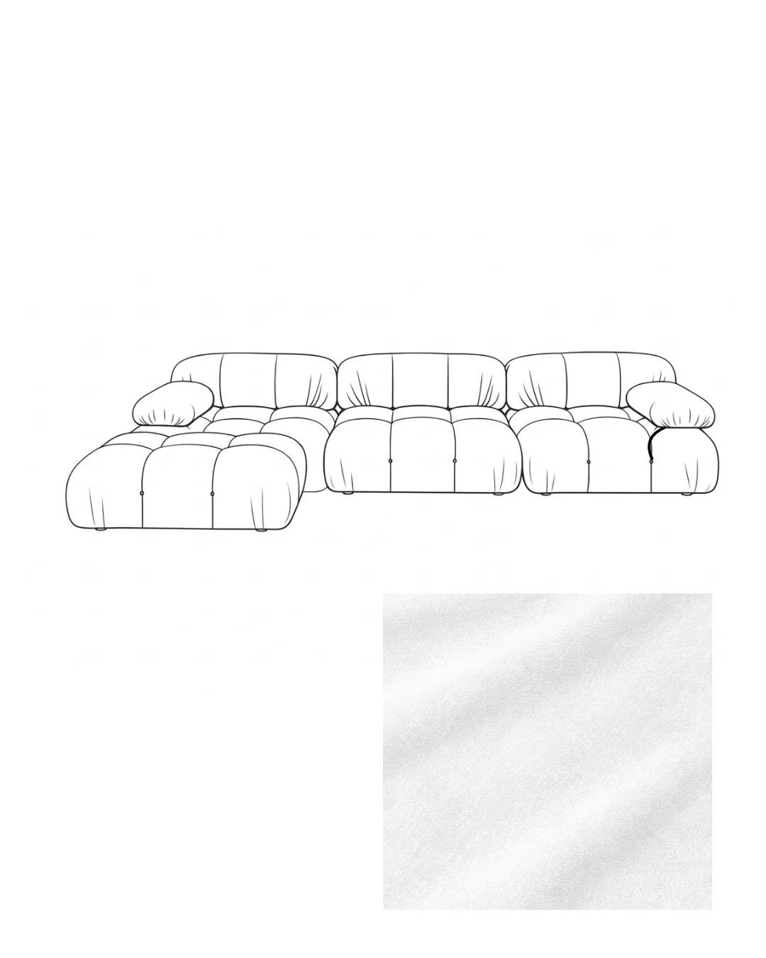 Mario Bellini Velvet Sofa with Ottoman - Image 5