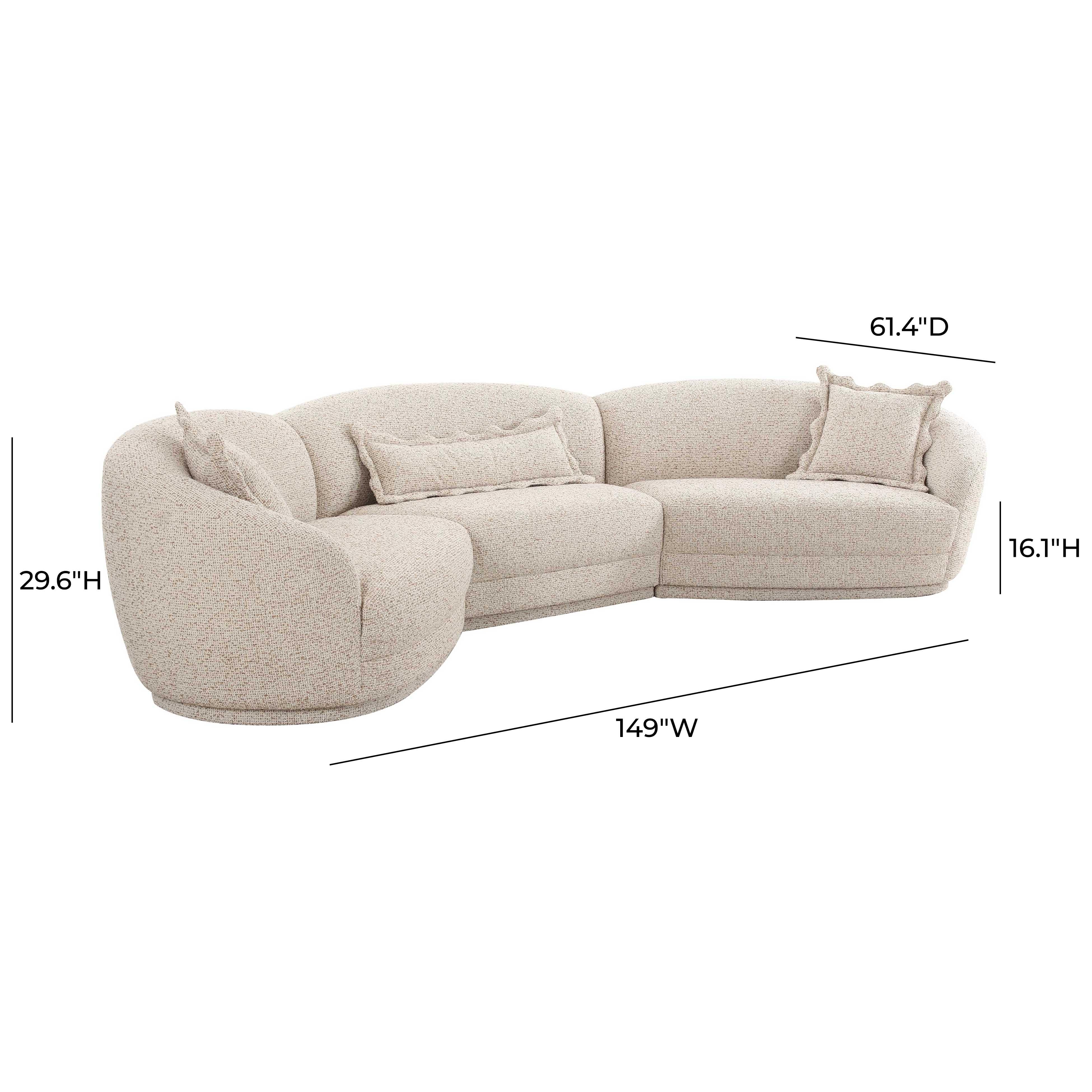 Marion 3-Piece Two-Tone Textured Performance Boucle Sectional - Image 6