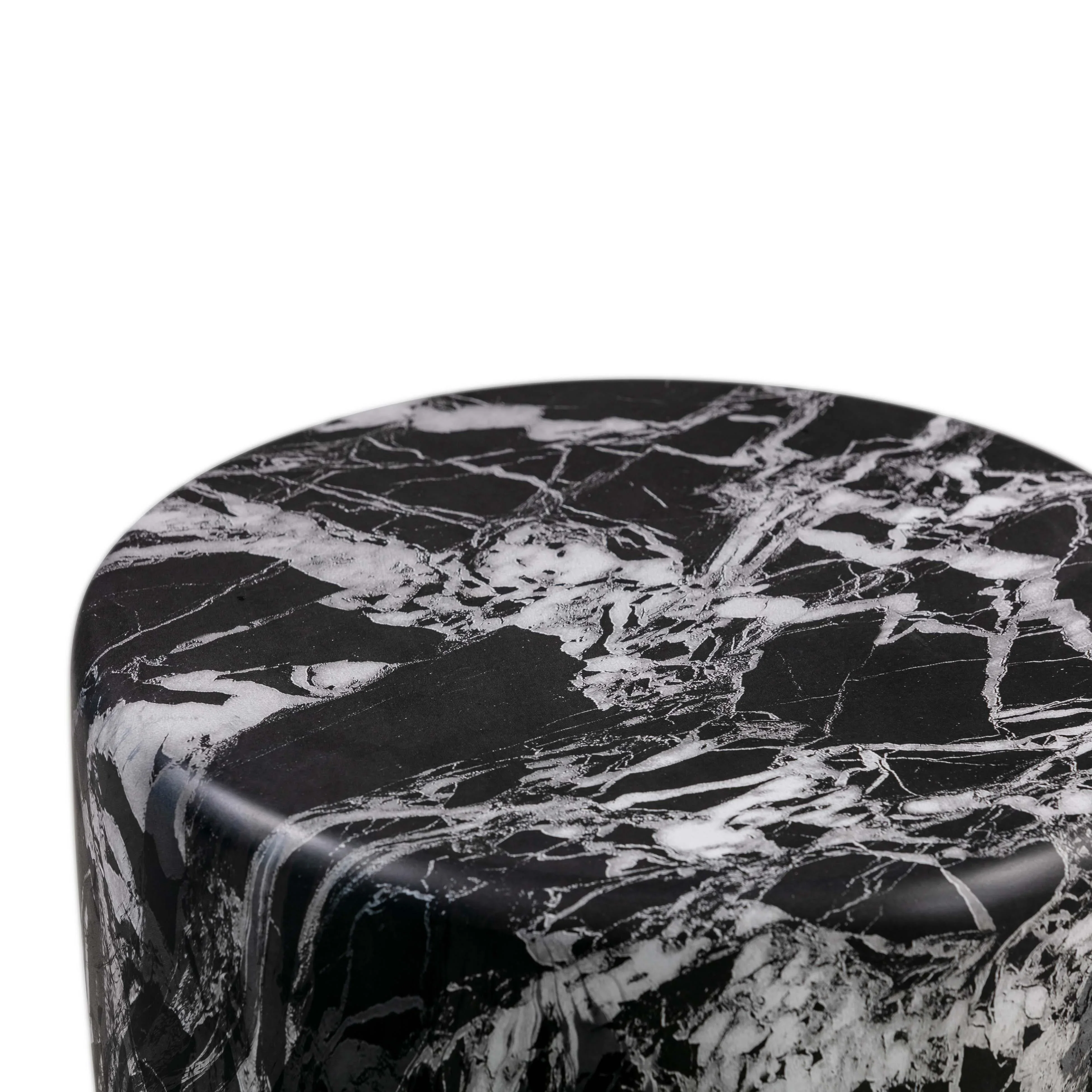 Marisol Black Faux Marble Side Table - Image 5