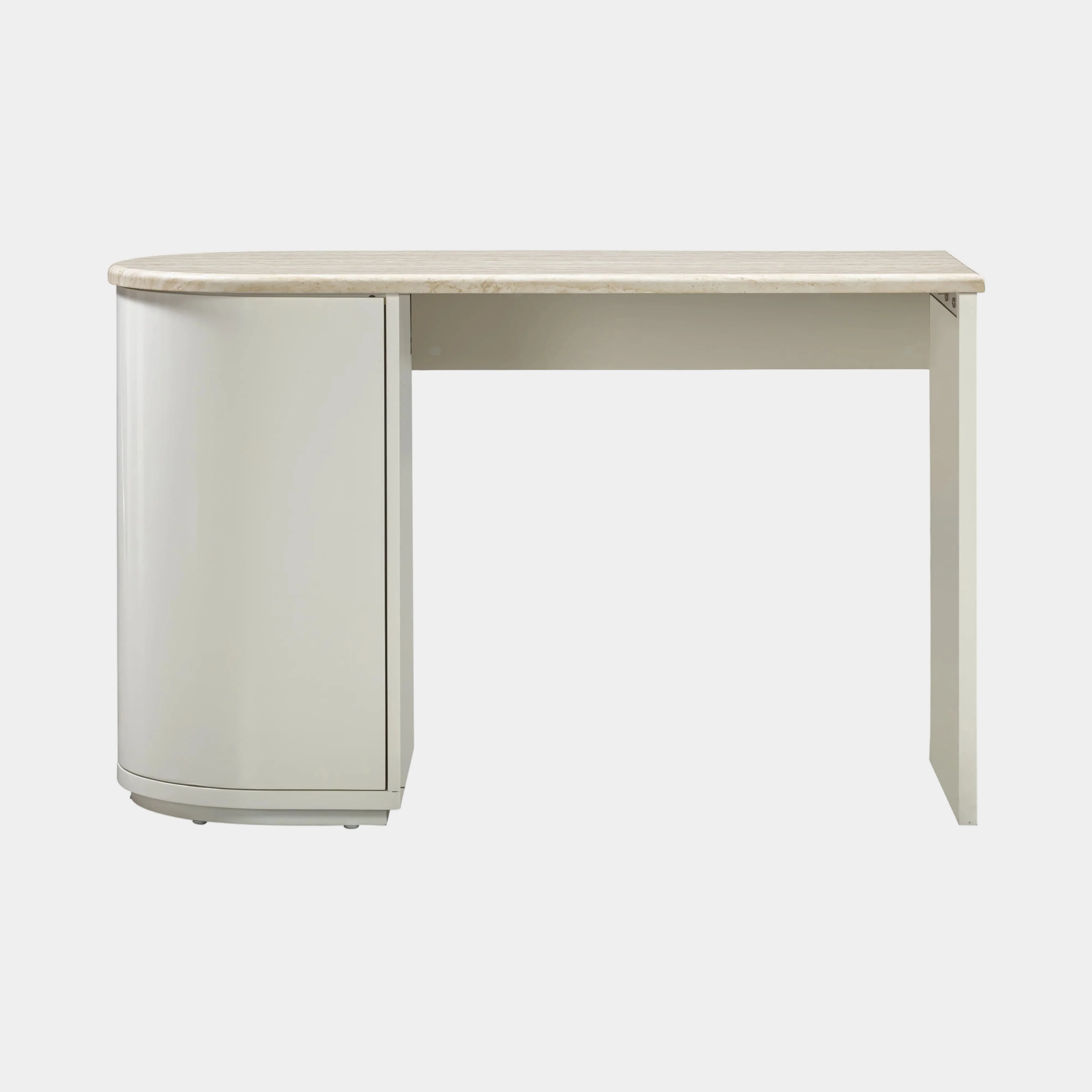 Marlene 47" Cream Faux Travertine Vanity Desk