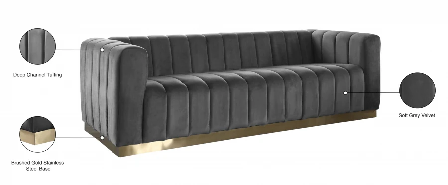 Marlon Velvet Sofa - Image 24