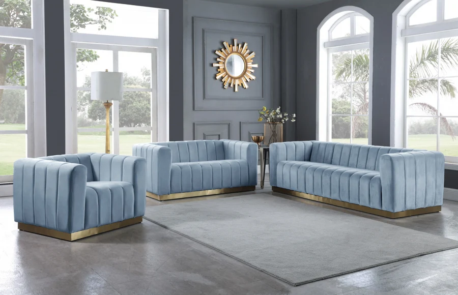 Marlon Velvet Sofa - Image 49