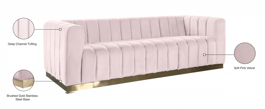 Marlon Velvet Sofa - Image 60