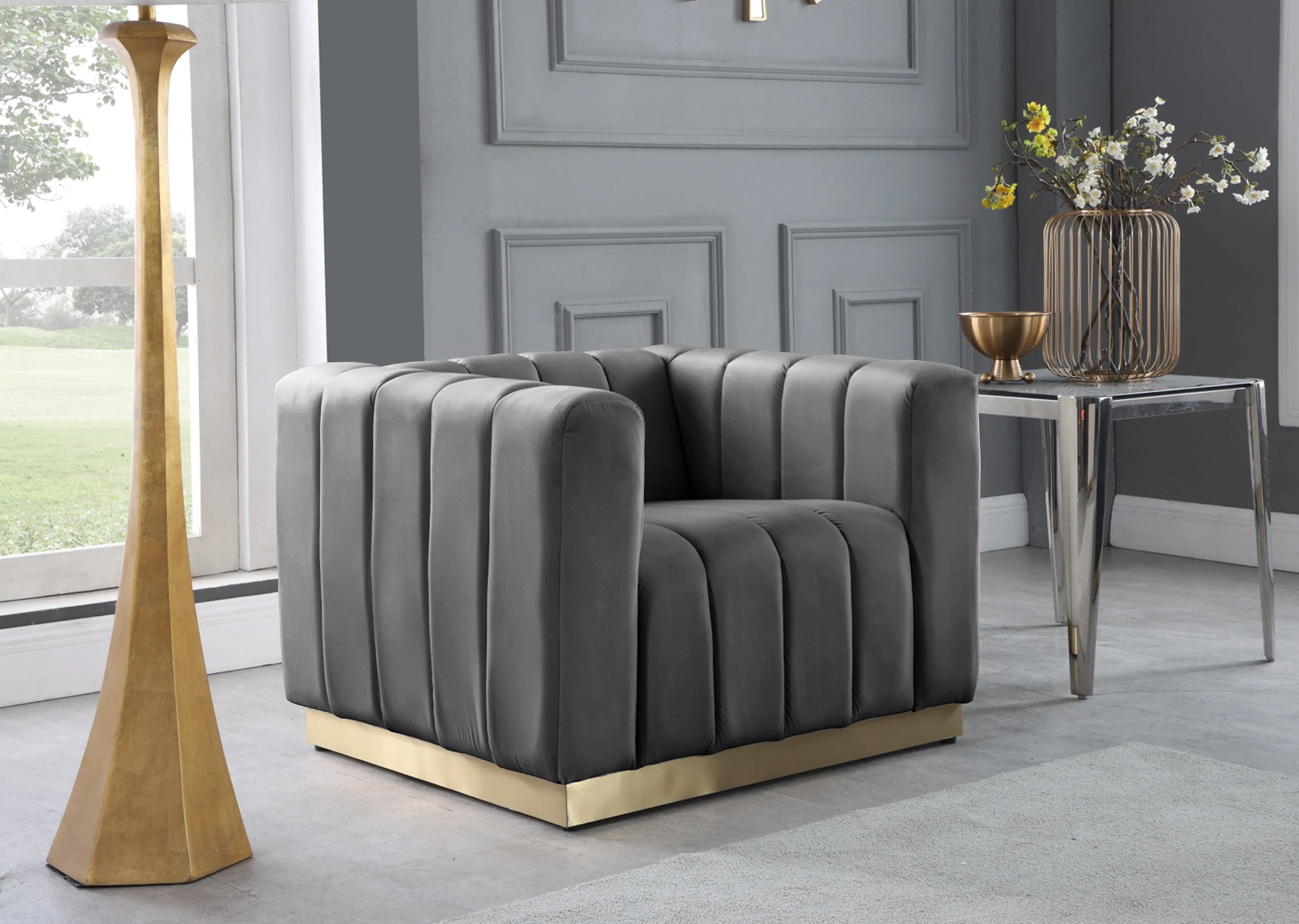 Marlon Velvet Upholstered Chair - Image 10