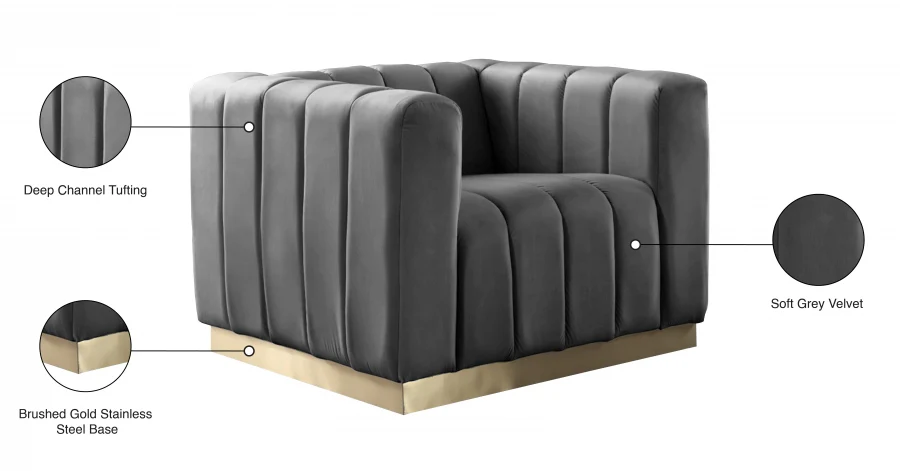 Marlon Velvet Upholstered Chair - Image 18