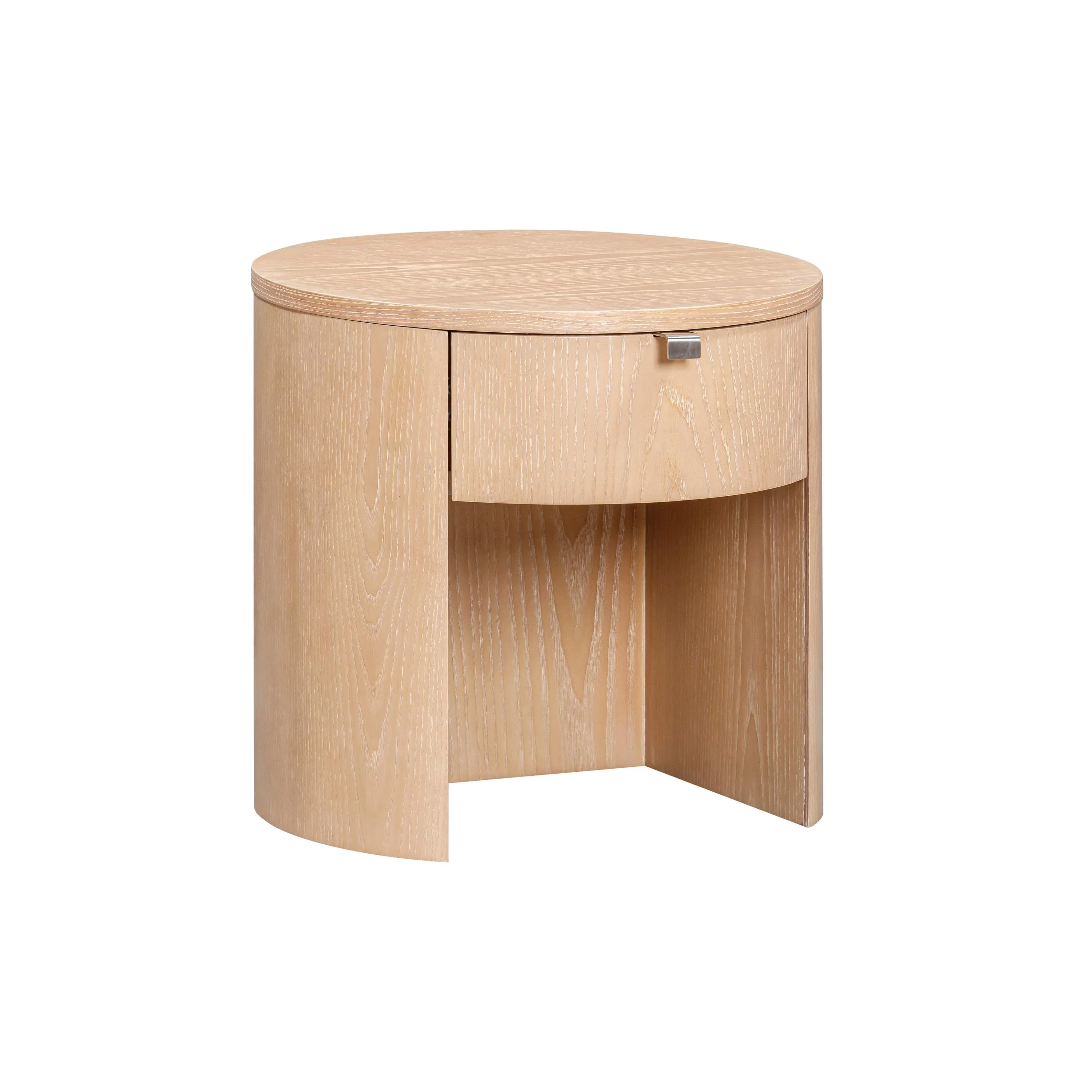 Marlow 19" Wood Round Nightstand With Drawer - Image 4