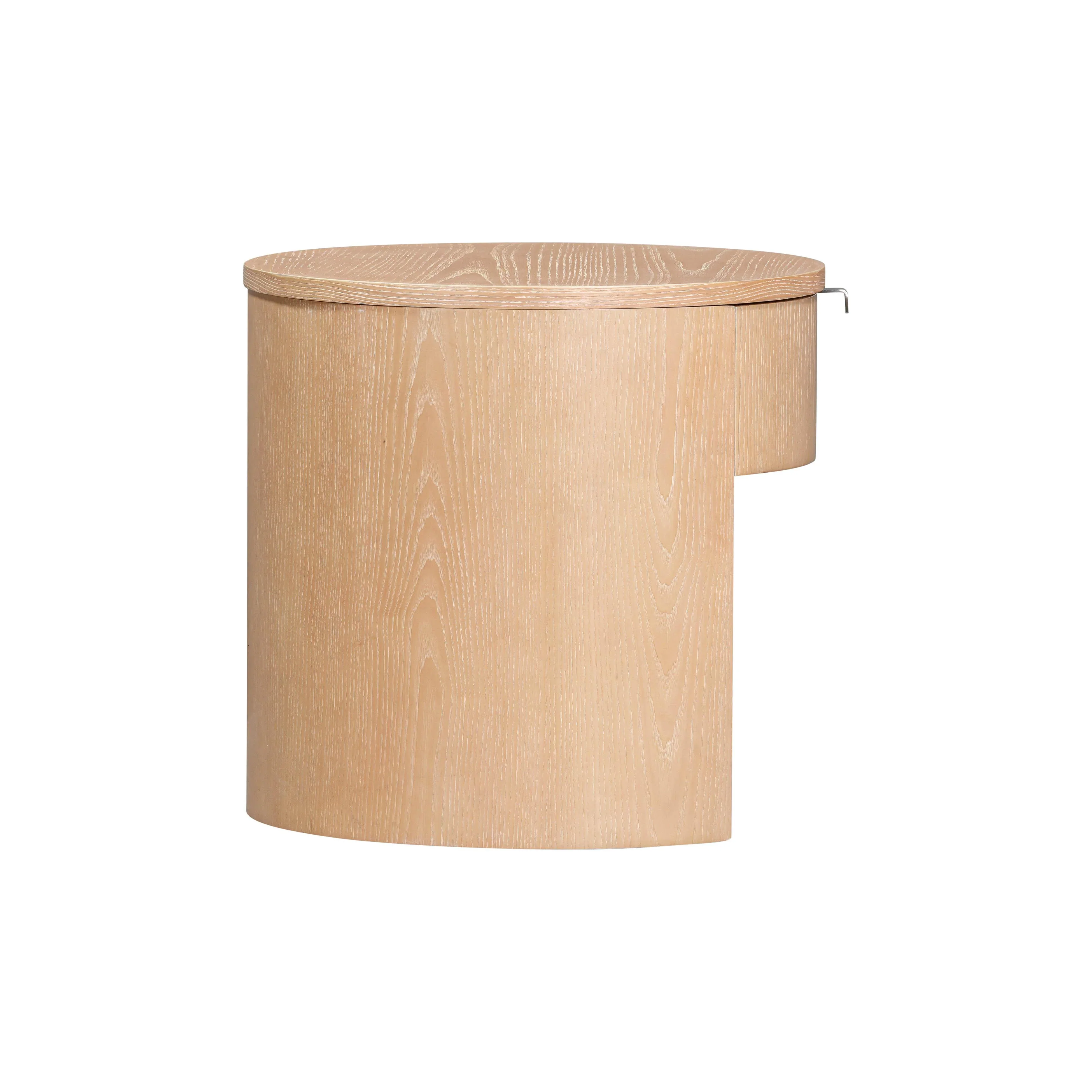 Marlow 19" Wood Round Nightstand With Drawer - Image 5