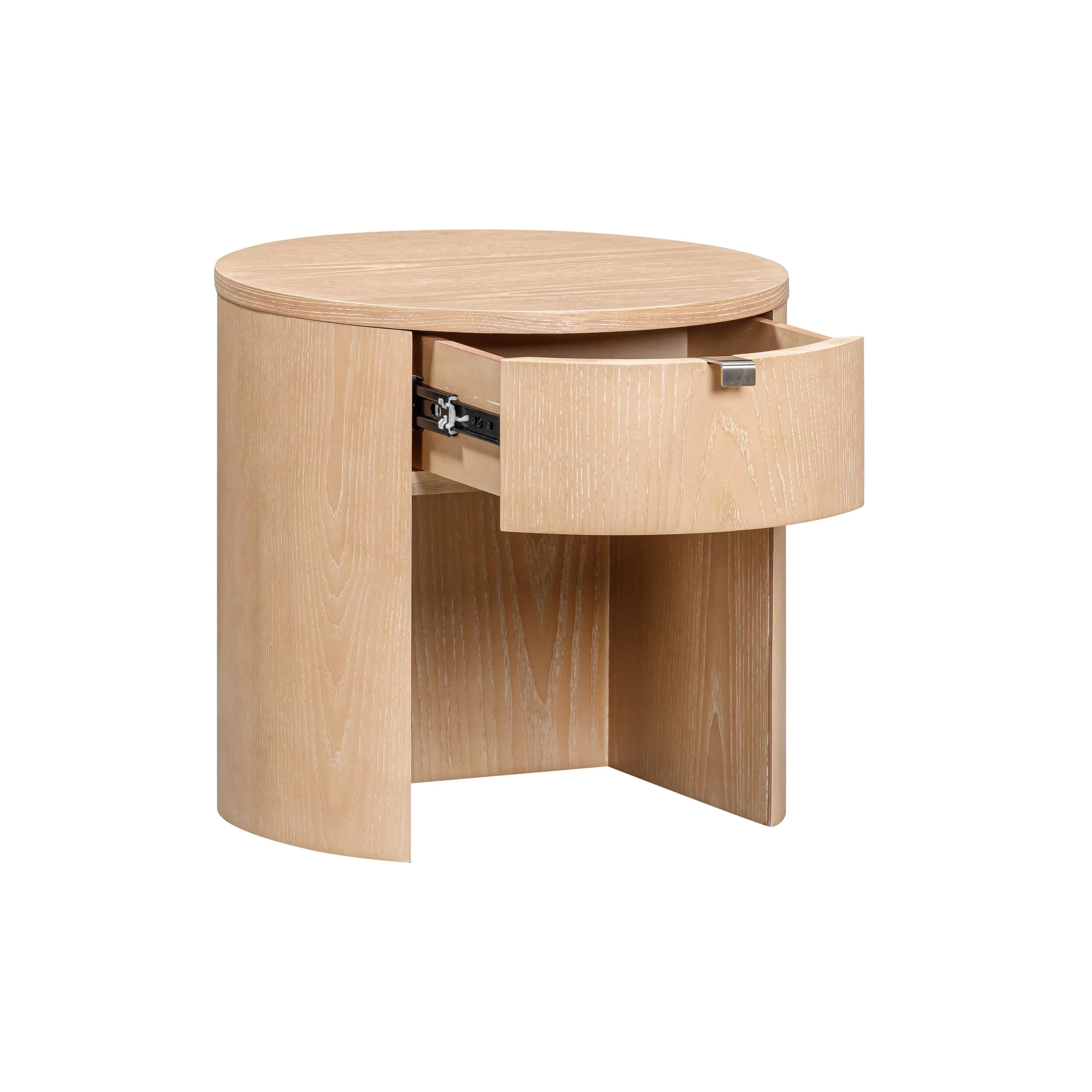 Marlow 19" Wood Round Nightstand With Drawer - Image 7