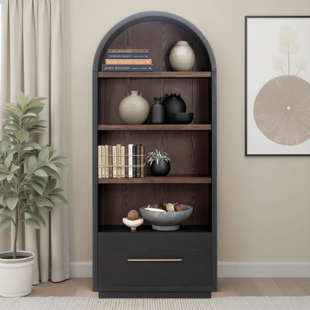 Marlow Wood Bookcase With File Drawer - Image 12
