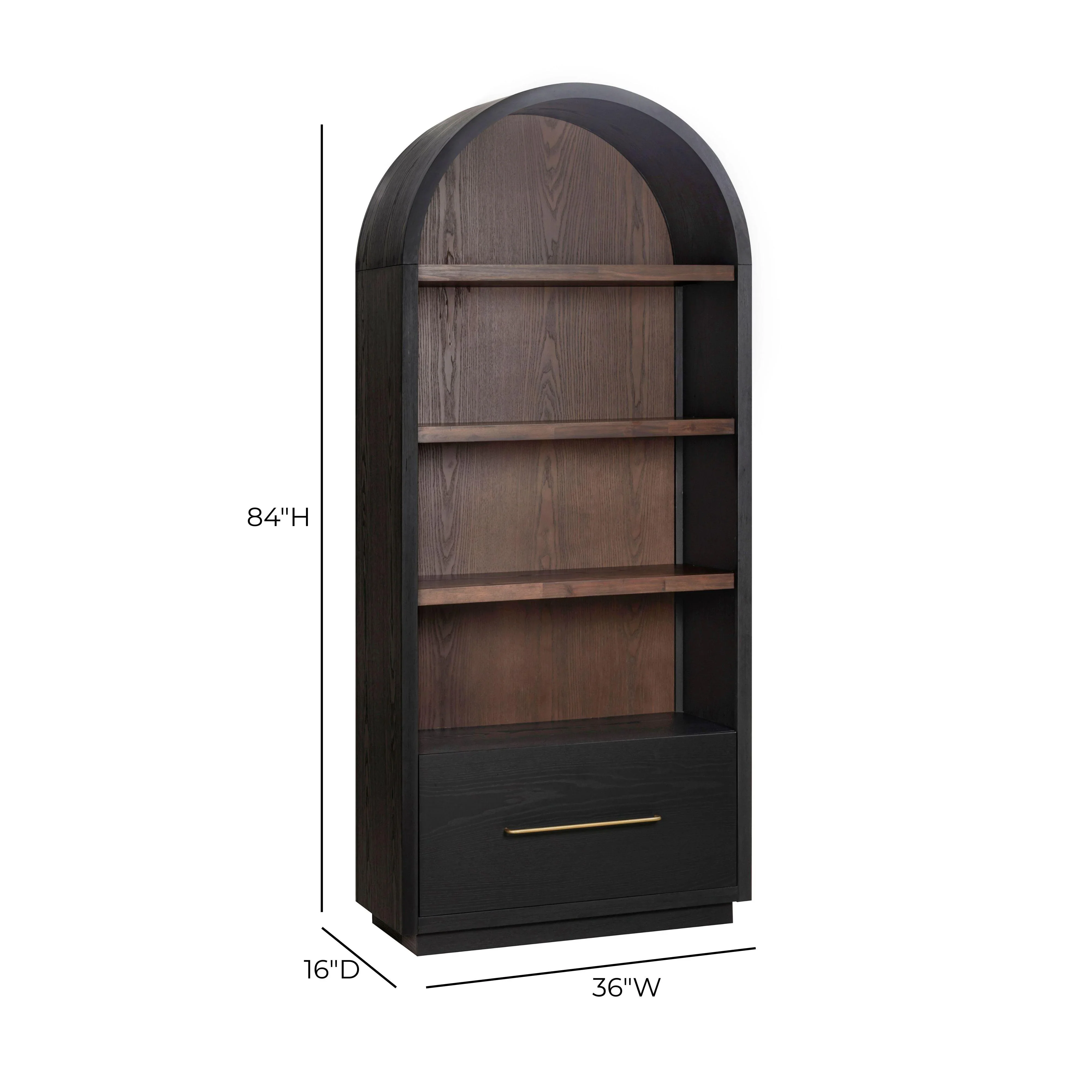 Marlow Wood Bookcase With File Drawer - Image 15