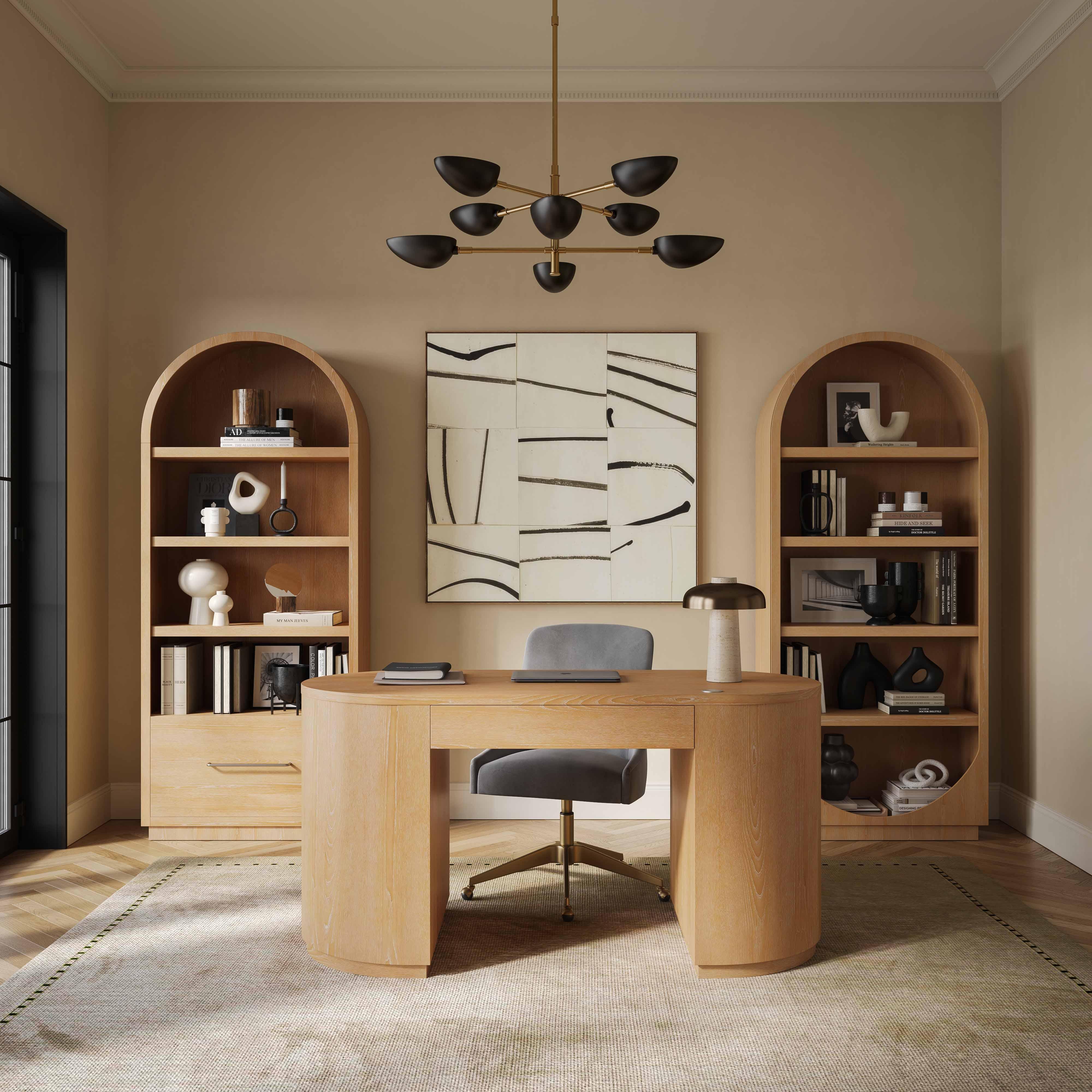 Marlow Wood Bookcase With File Drawer - Image 3