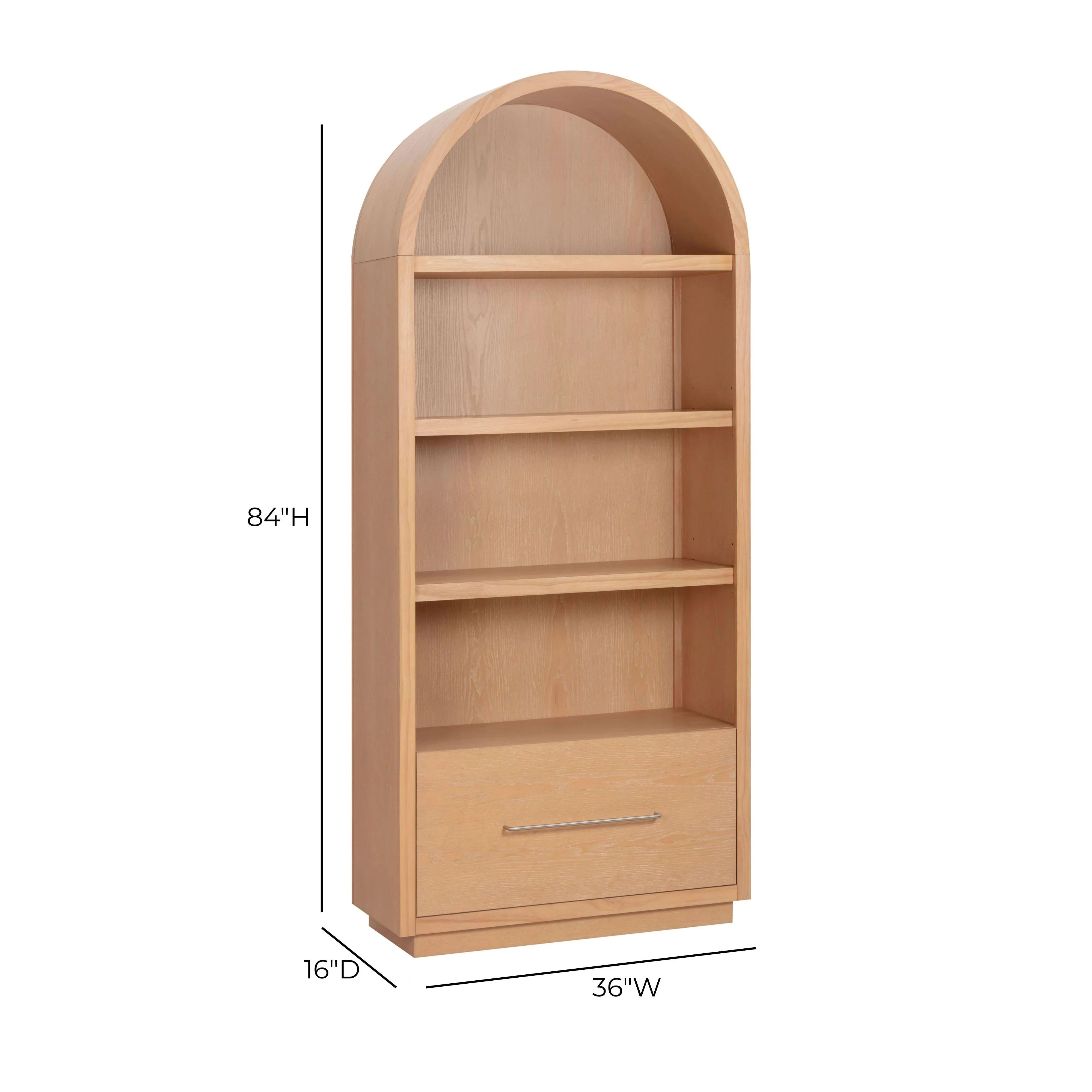 Marlow Wood Bookcase With File Drawer - Image 5