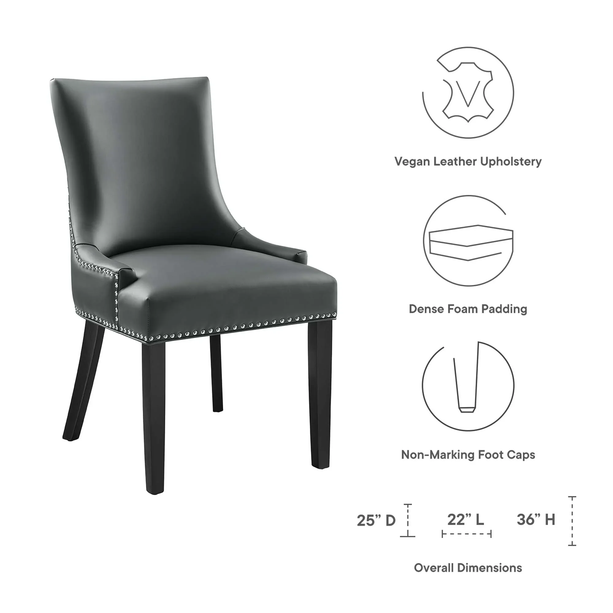 Marquis Vegan Leather Dining Chair - Image 10