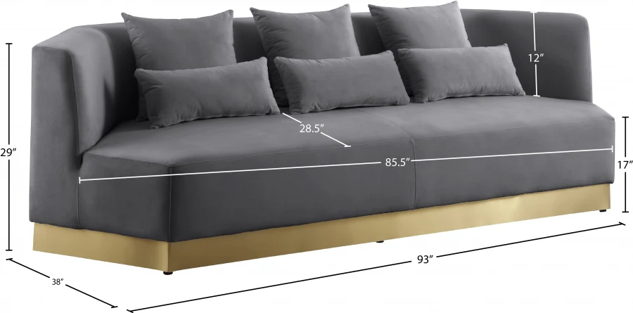 Marquis Velvet Sofa - Image 23