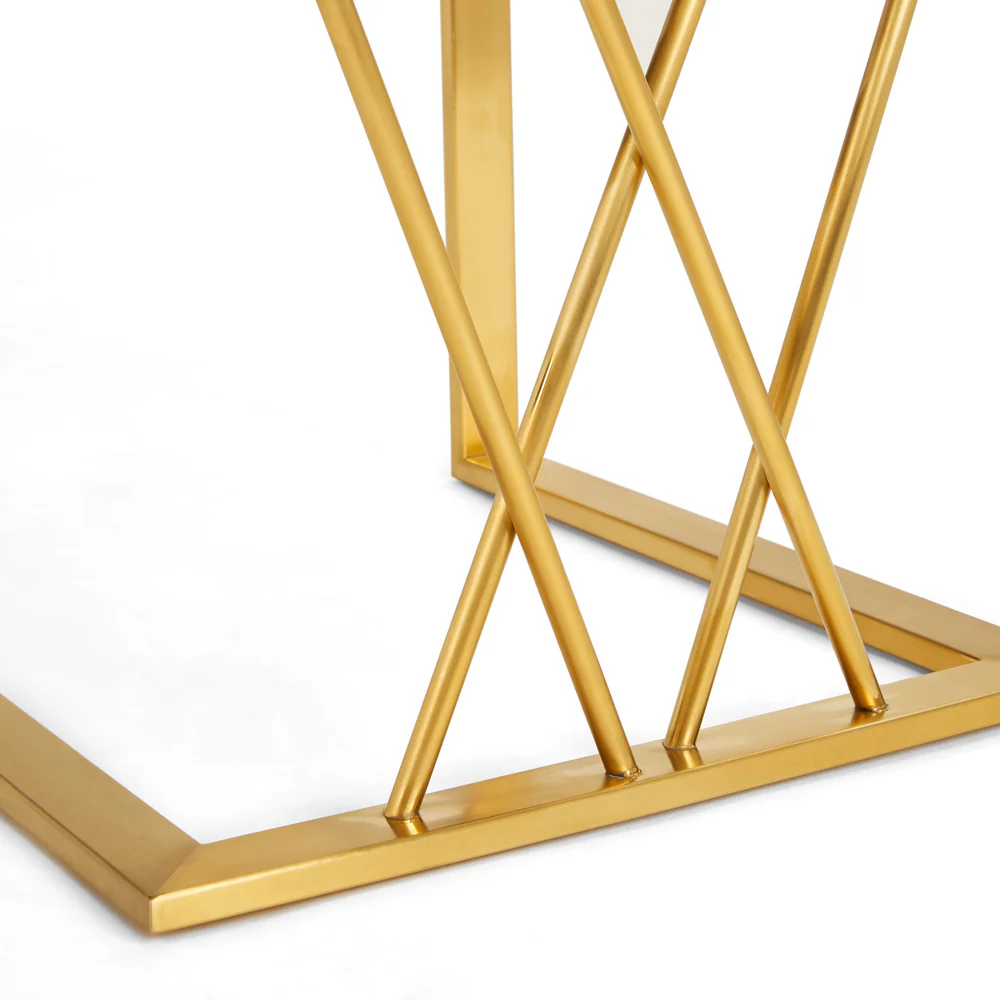 Martini Gold Dining Chair Ivory Linen - Image 8