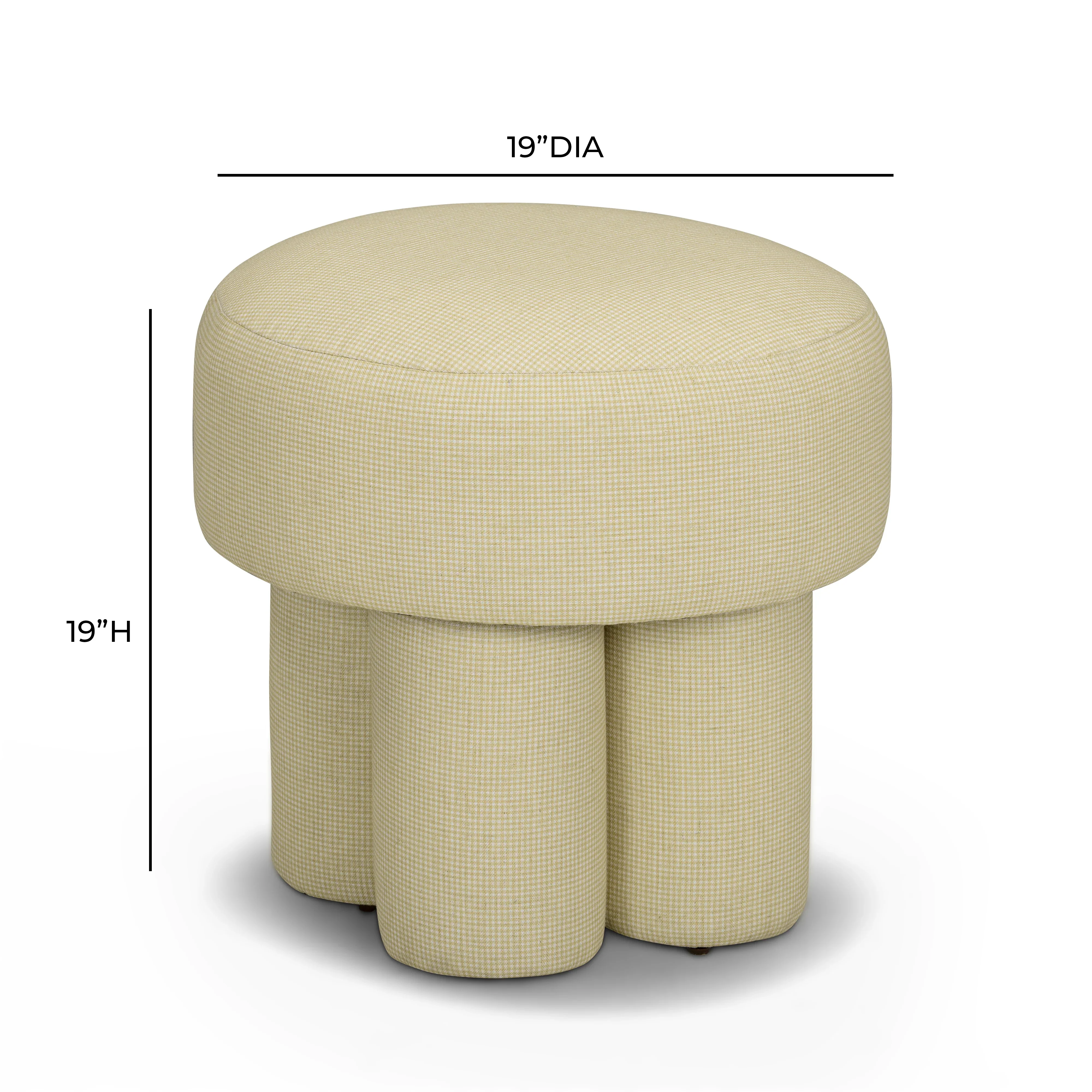 Masha Yellow Homespun Plaid Performance Linen Accent Stool - Image 4
