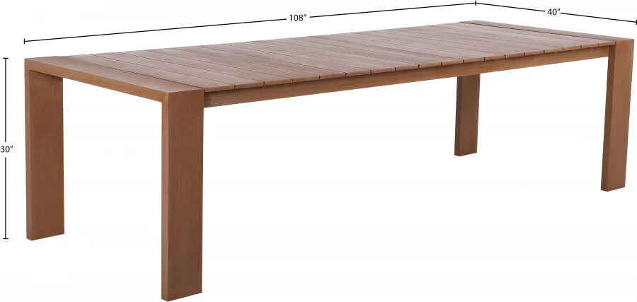 Maui 108" Aluminum Outdoor Patio Dining Table - Image 7
