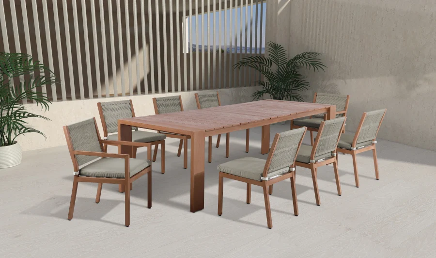 Maui Water Resistant Fabric Upholstered Outdoor Patio Dining Arm Chair - Image 10