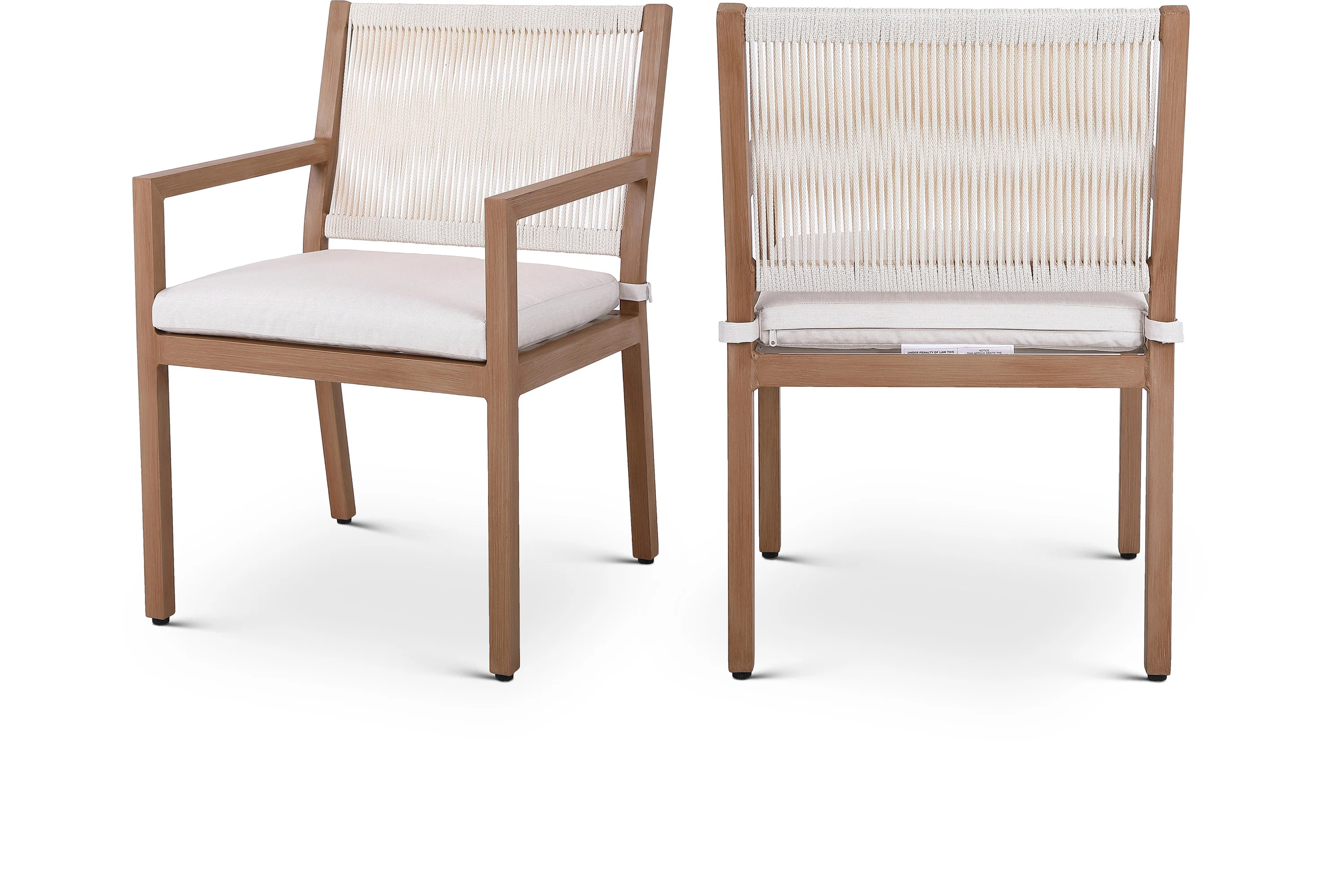 Maui Water Resistant Fabric Upholstered Outdoor Patio Dining Arm Chair - Image 14