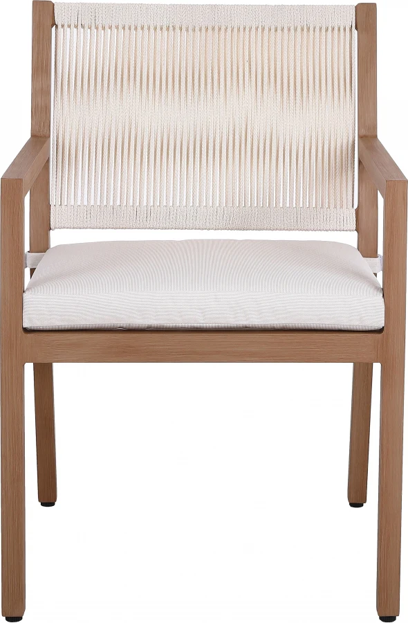 Maui Water Resistant Fabric Upholstered Outdoor Patio Dining Arm Chair - Image 17