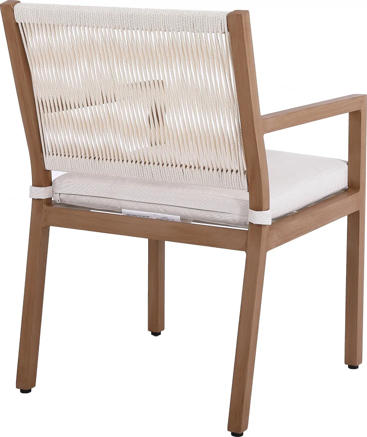 Maui Water Resistant Fabric Upholstered Outdoor Patio Dining Arm Chair - Image 18