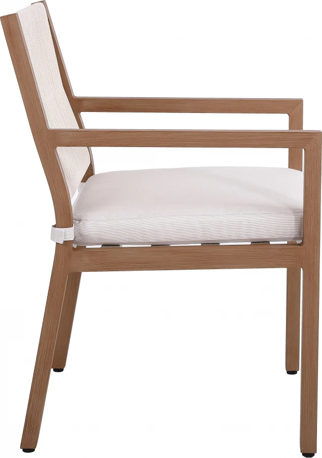 Maui Water Resistant Fabric Upholstered Outdoor Patio Dining Arm Chair - Image 19