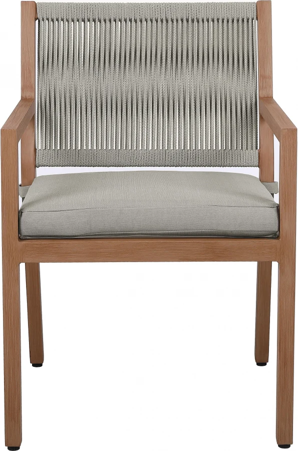 Maui Water Resistant Fabric Upholstered Outdoor Patio Dining Arm Chair - Image 5