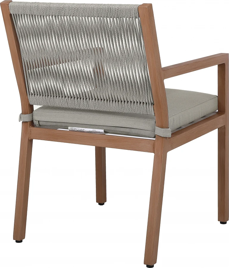 Maui Water Resistant Fabric Upholstered Outdoor Patio Dining Arm Chair - Image 6