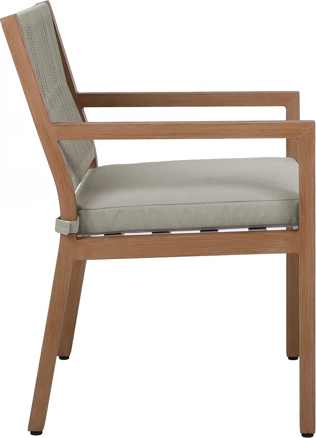 Maui Water Resistant Fabric Upholstered Outdoor Patio Dining Arm Chair - Image 7
