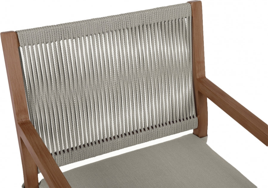 Maui Water Resistant Fabric Upholstered Outdoor Patio Dining Arm Chair - Image 8
