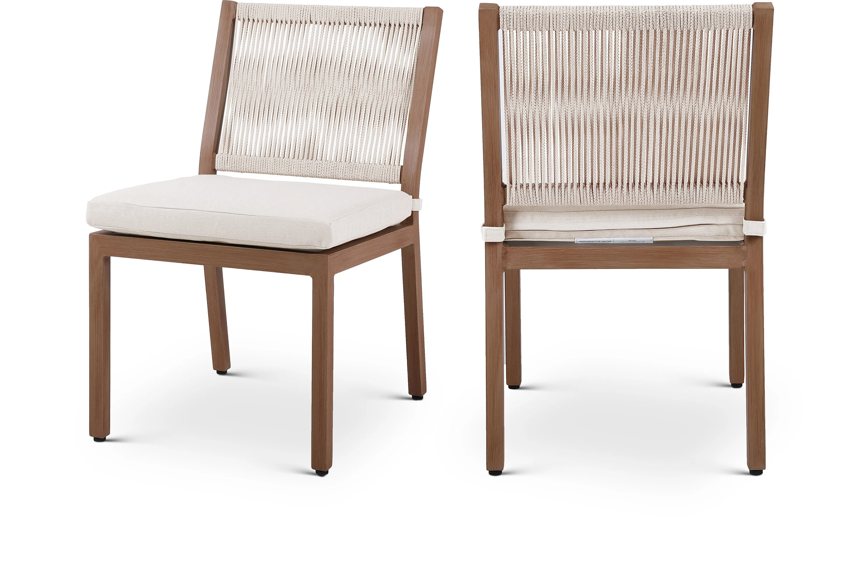 Maui Water Resistant Fabric Upholstered Outdoor Patio Dining Side Chair - Image 14