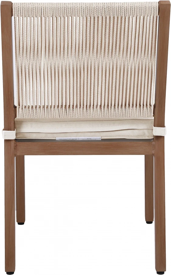 Maui Water Resistant Fabric Upholstered Outdoor Patio Dining Side Chair - Image 16