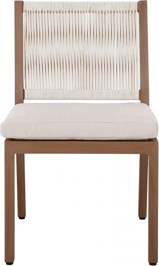 Maui Water Resistant Fabric Upholstered Outdoor Patio Dining Side Chair - Image 17