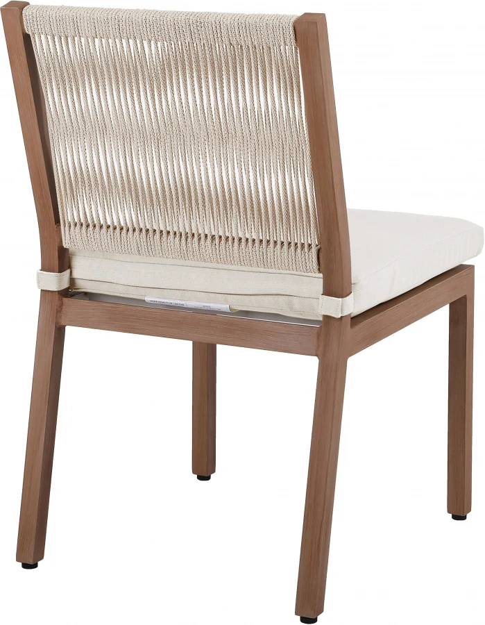 Maui Water Resistant Fabric Upholstered Outdoor Patio Dining Side Chair - Image 18