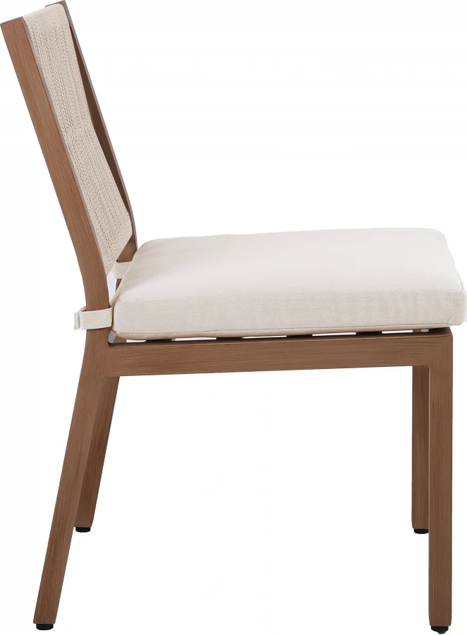 Maui Water Resistant Fabric Upholstered Outdoor Patio Dining Side Chair - Image 19