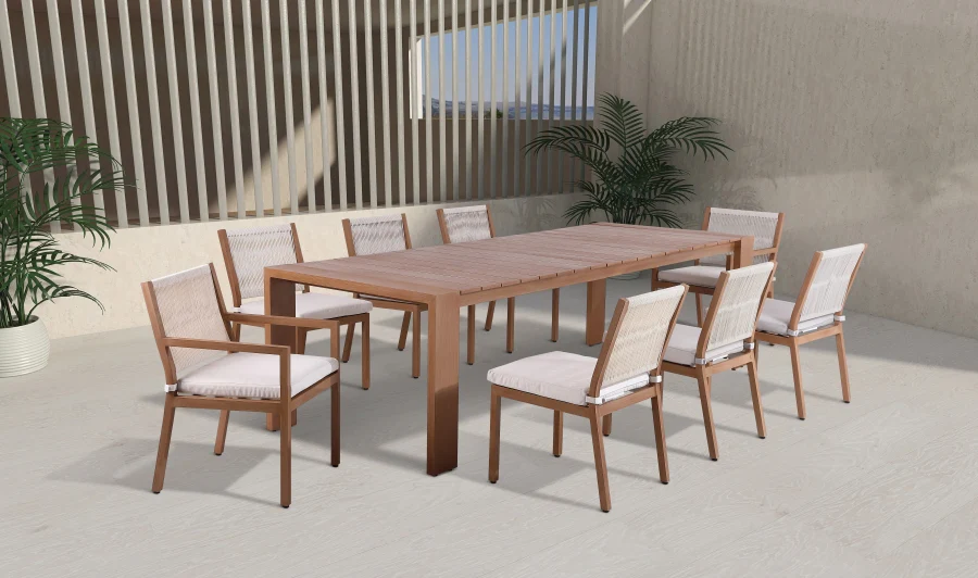 Maui Water Resistant Fabric Upholstered Outdoor Patio Dining Side Chair - Image 22